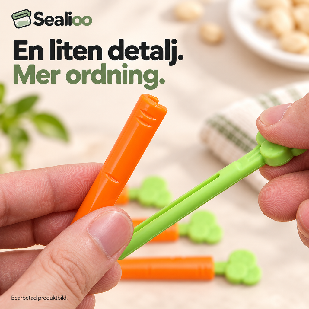 Sealioo – Morotsklämma med löstagbart blad. Bearbetad produktbild.