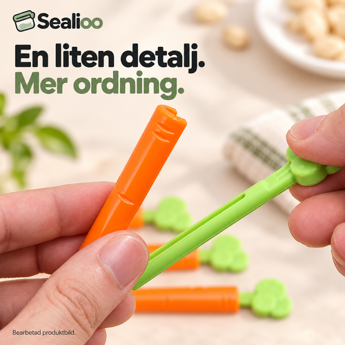 Sealioo – Morotsklämma med löstagbart blad. Bearbetad produktbild.